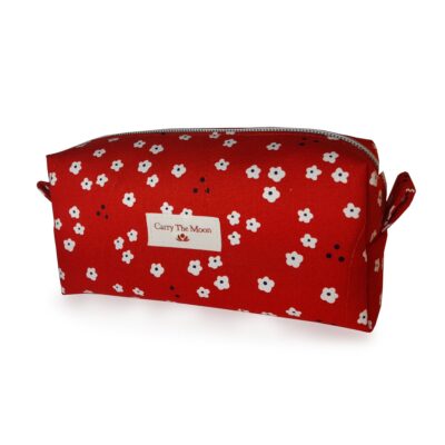 Cute red makeup boxy bag