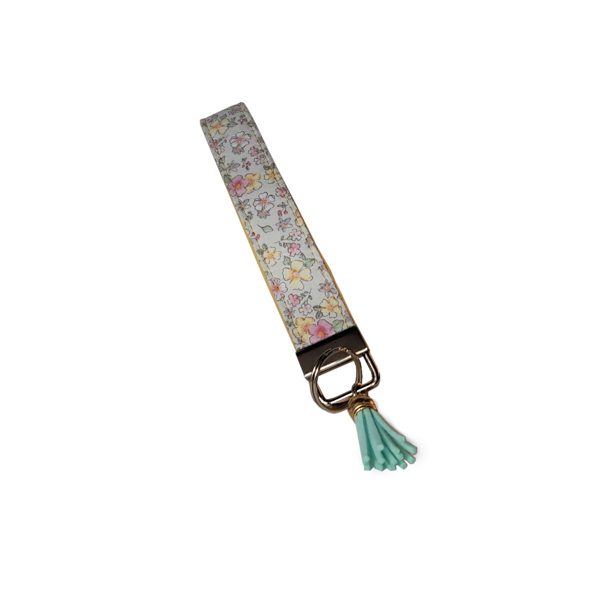 Spring floral wristlet strap for keys